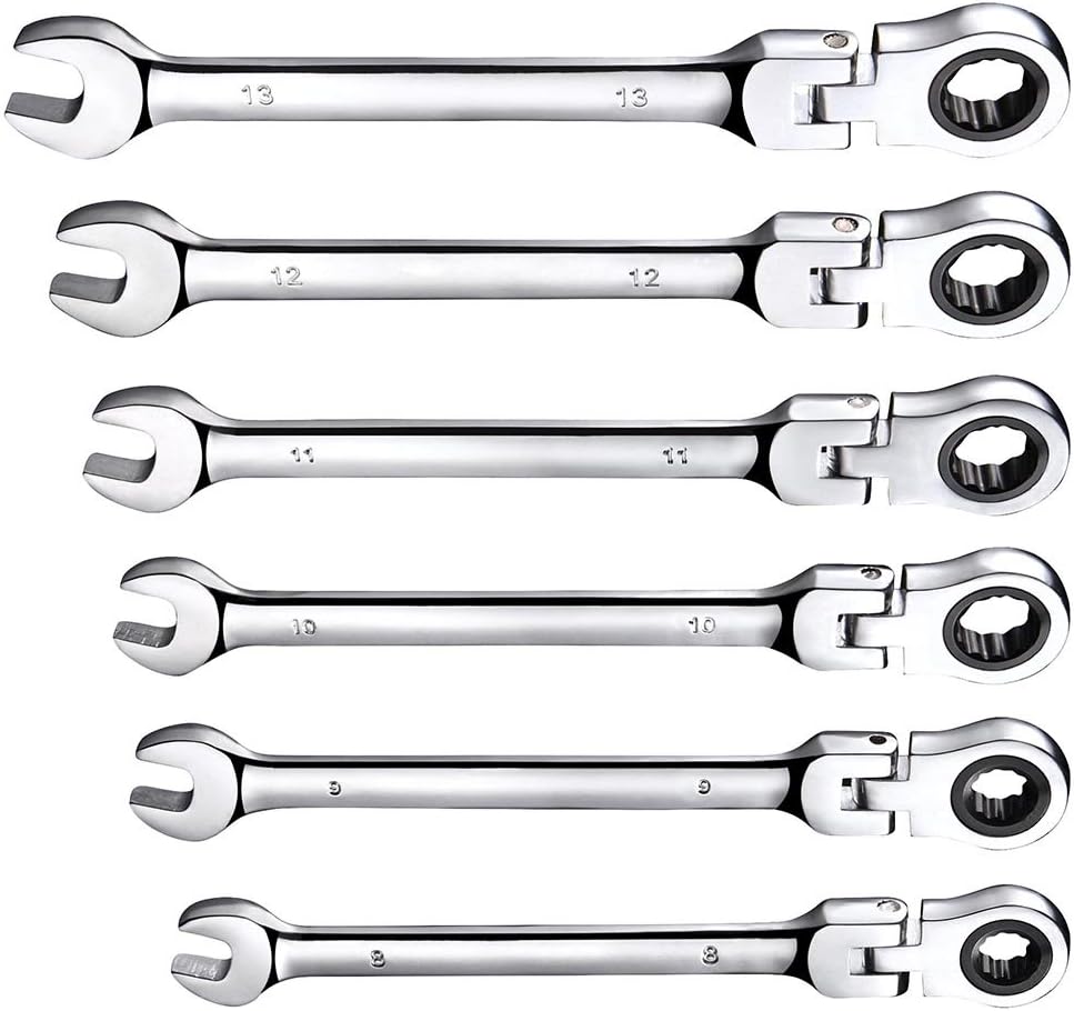 12pc Ratchet Spanner 8-19mm Metric Wrench Set T610