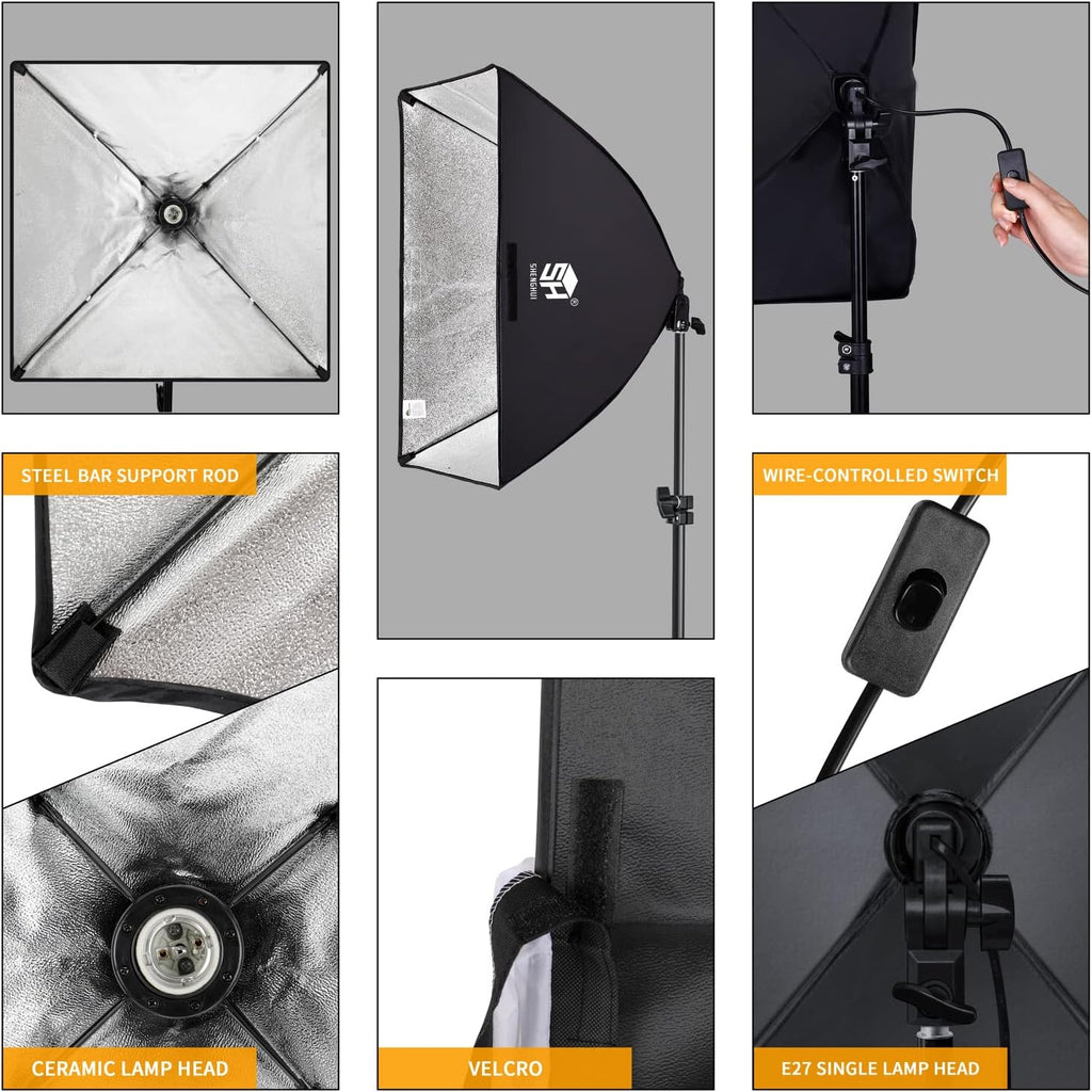 Photo Studio Lighting Kit Set with Softbox and Light Stand N353995