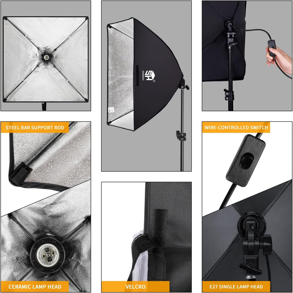 Photo Studio Lighting Kit Set with Softbox and Light Stand N353995