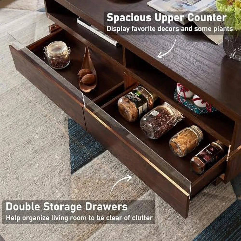 48 Inch LED Coffee Table with 2 Drawers X90447