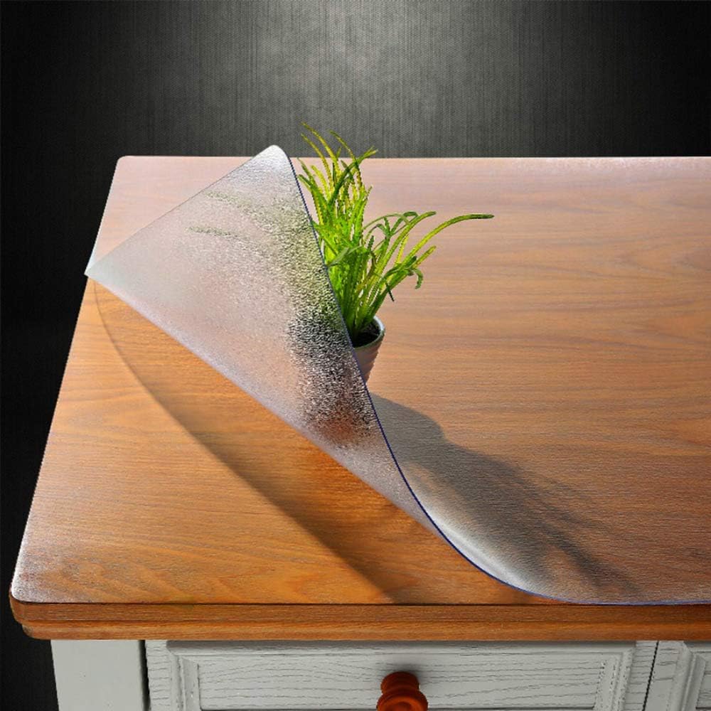 Frosted PVC Table Cover Protector 32 x 72 Inch Rectangular Non-Slip Desk Pad E9785