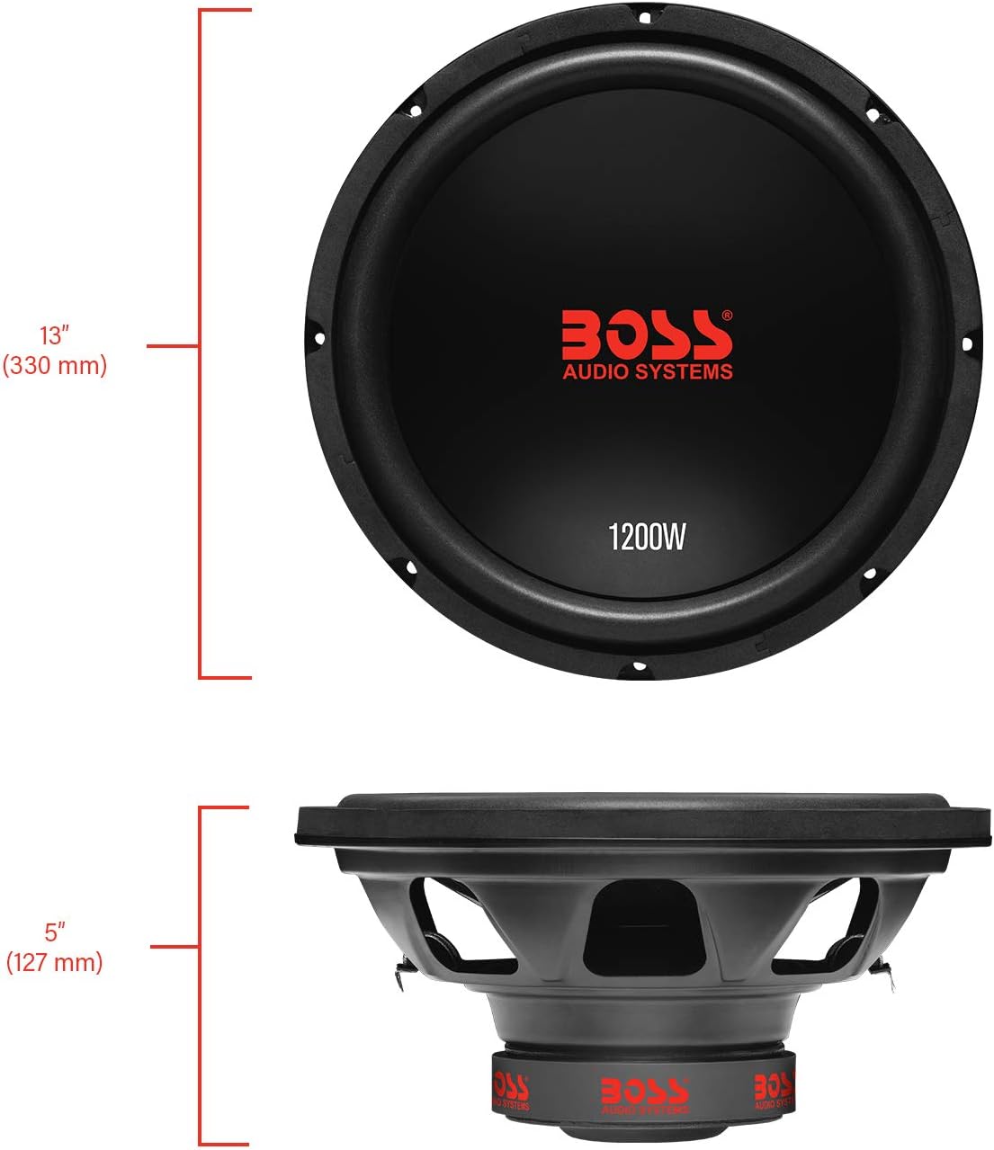 12 Inch Car Subwoofer, 1200 Watts, Dual 4 Ohm Voice Coil, Pack of 2 V6797