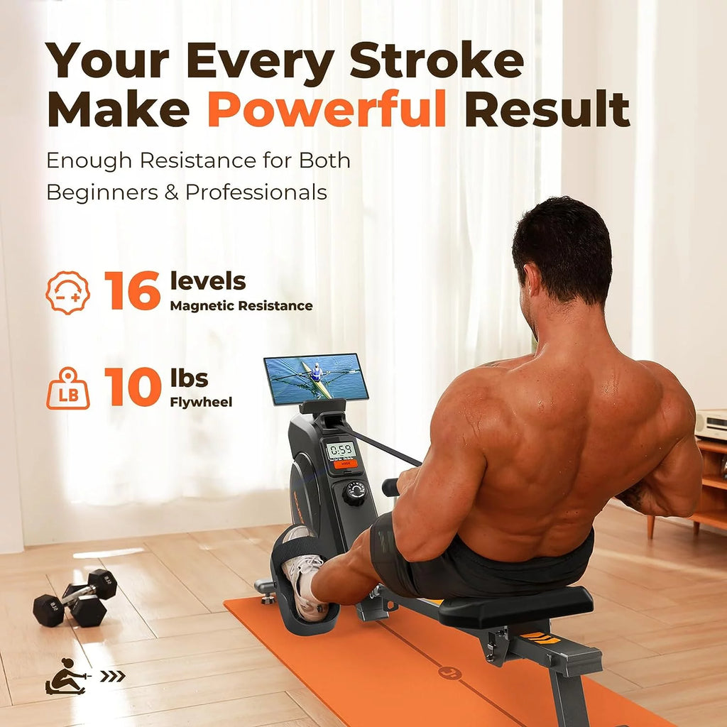 Magnetic Rowing Machine 350lbs Weight Capacity 8 Level Resistance R986