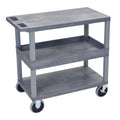 18 inch x 32 inch Cart with 2 Flat/1 Tub Shelves, Gray Y52603