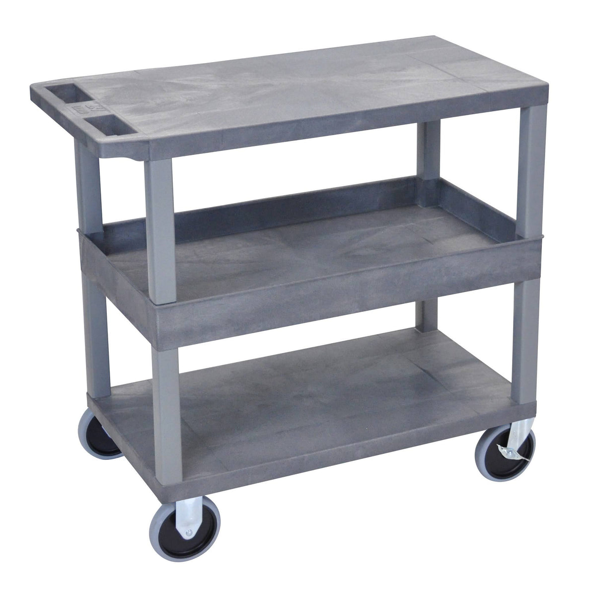 18 inch x 32 inch Cart with 2 Flat/1 Tub Shelves, Gray Y52603