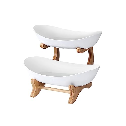 White 3 Tier Bamboo Fruit Basket X602591