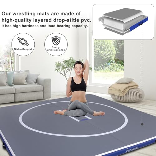 Gray Inflatable Wrestling Mat 10FT/5FT S231