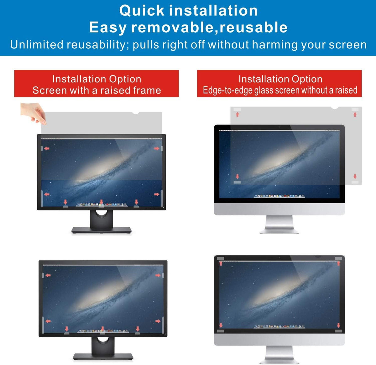 19-inch Standard 5:4 Monitor Privacy Screen Protector, Anti-Glare, Pack of 2 P516118