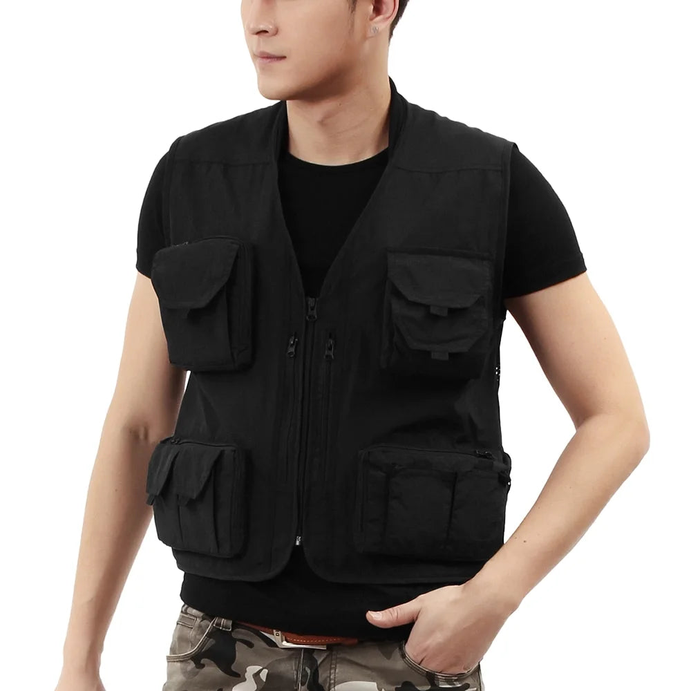 Men Fishing Cargo Vest Jacket D566150