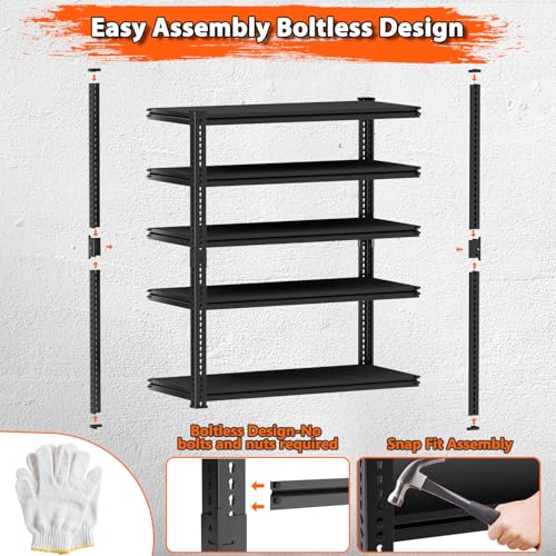 5 Tier Heavy Duty Adjustable Metal Garage Shelving P3062
