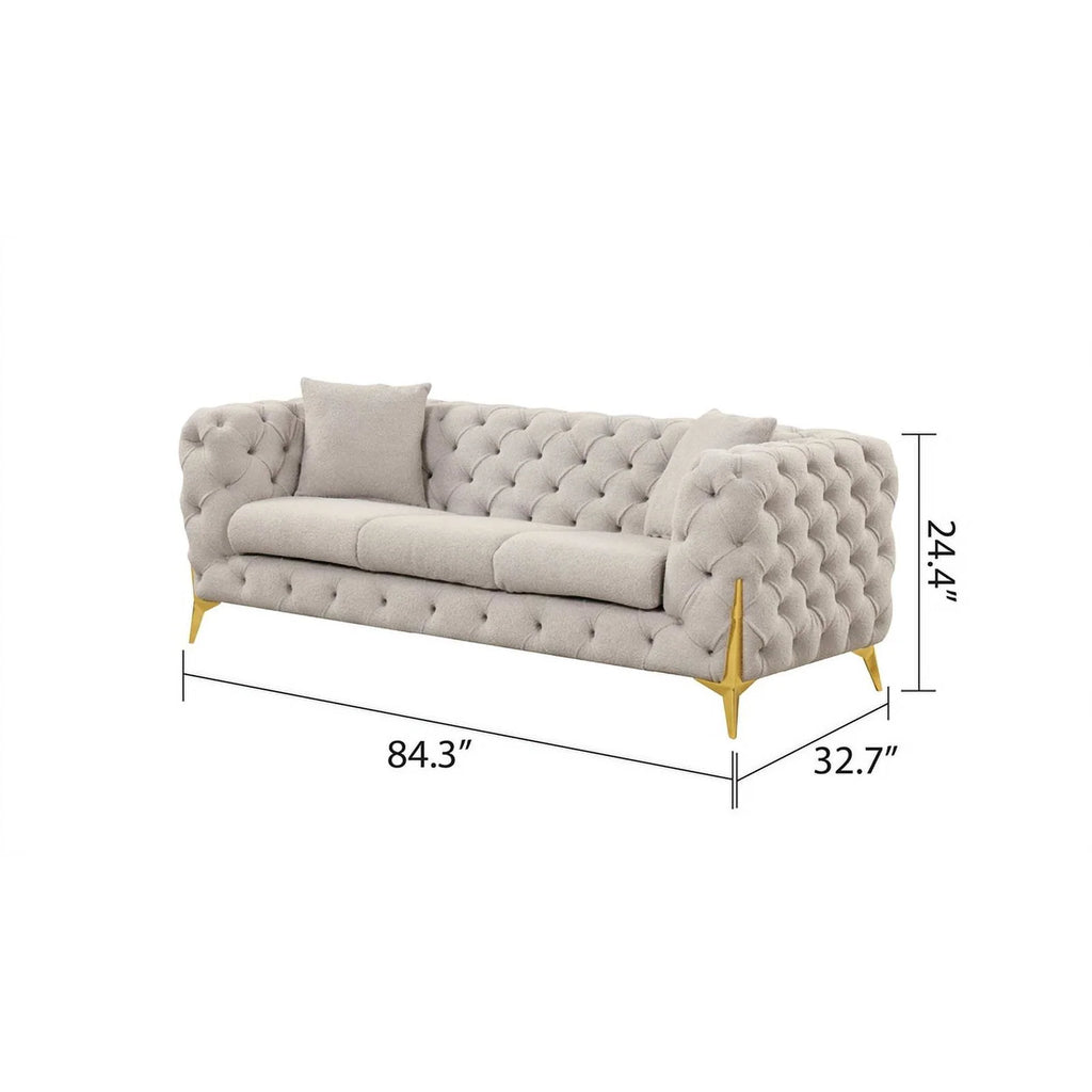 Light Gray 2 PC Wood Living Room Set S261815