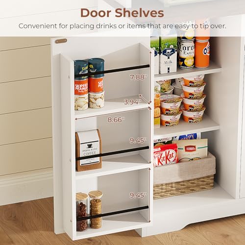 Black Kitchen Pantry Cabinet with Drawer and Doors G25566