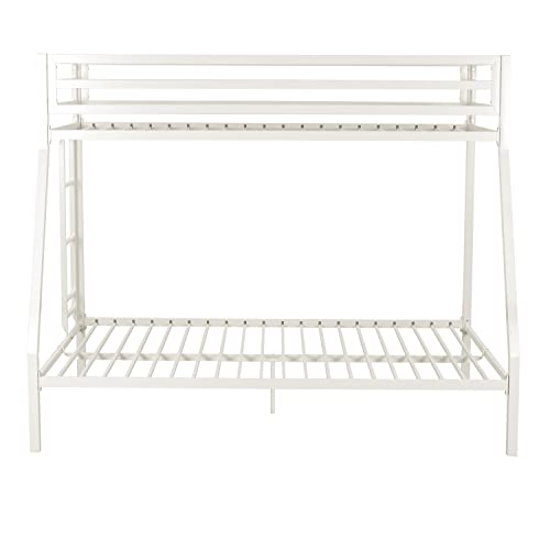 Black Twin Over Full Size Loft Bunk Bed with Ladder and Guardrail A814092