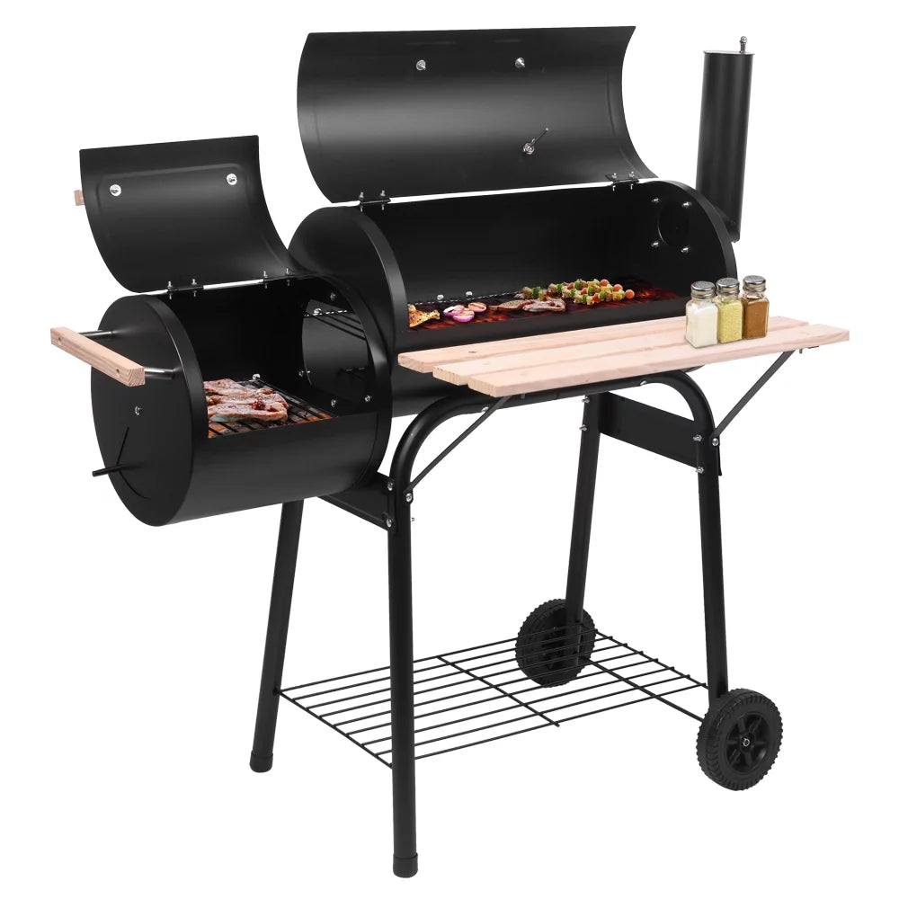 Portable Charcoal Grill and Offset Smoker T9233