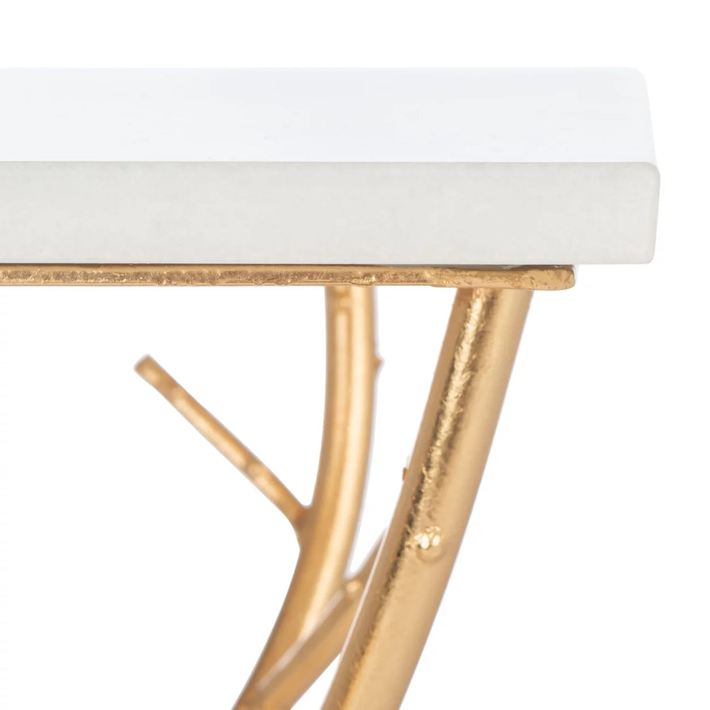 Marble Top Gold Accent Table J9474