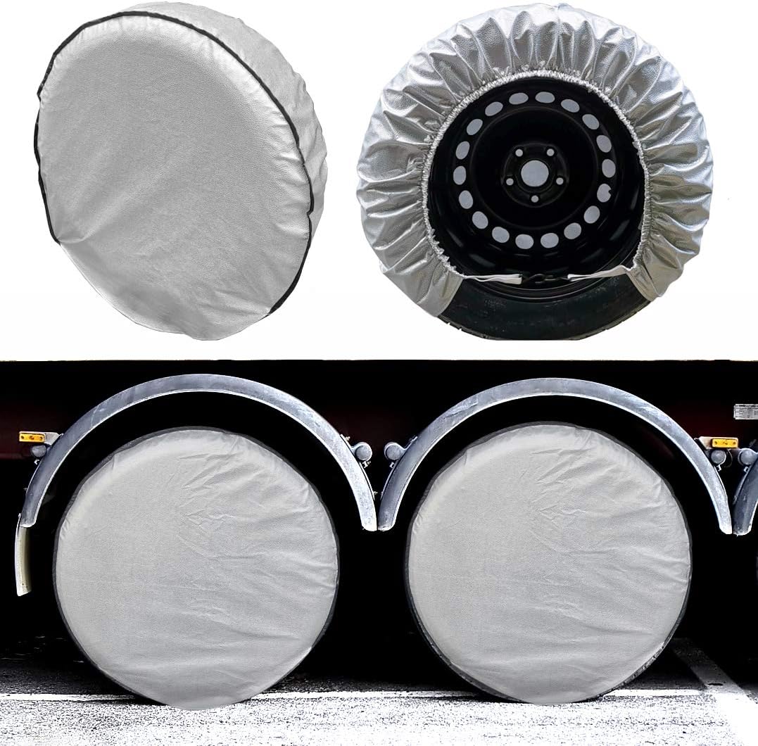 Tire Covers Set of 4, 5 Layer Waterproof Aluminum Film, Fit 30 to 32 Tire Diameter N3483