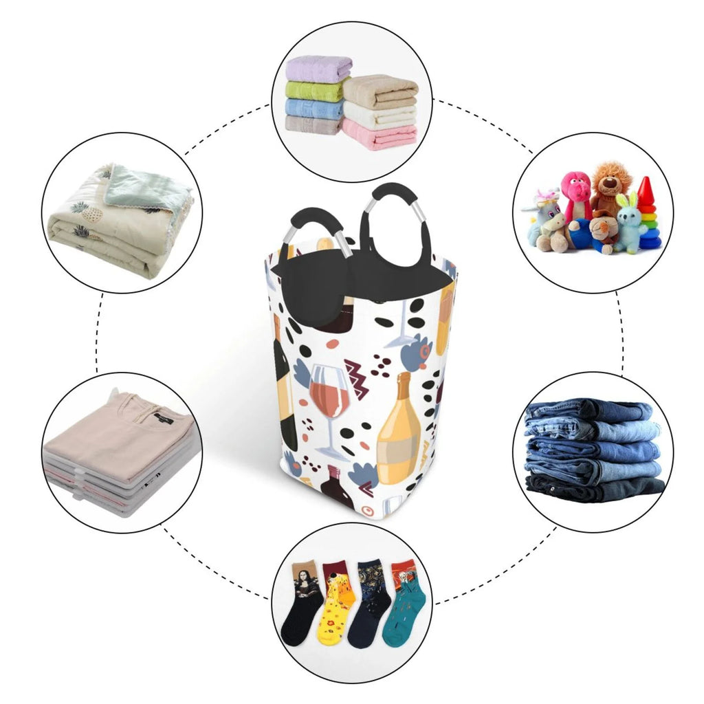 Large Canvas Fabric Collapsible Laundry Hamper G20278