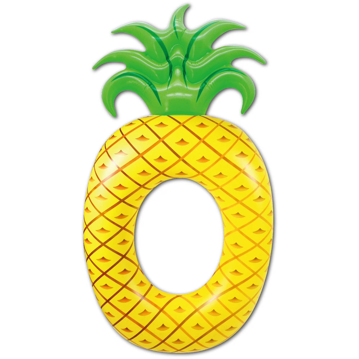72" Yellow Pineapple Inflatable Tube Ring Swimming Pool Float V2073