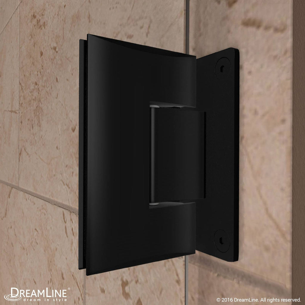 Frameless Hinged Shower Door Satin Black U428