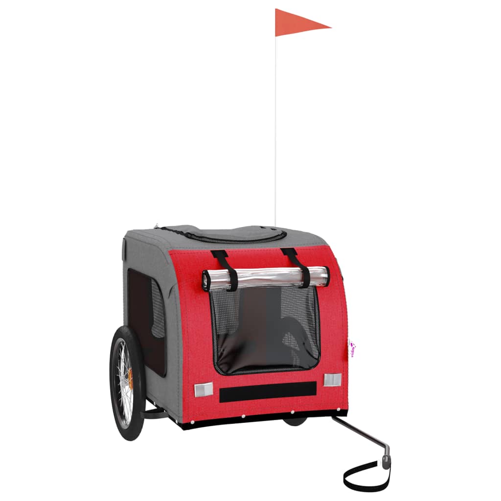 Red and Gray Bike Trailer Oxford Fabric Iron B6881