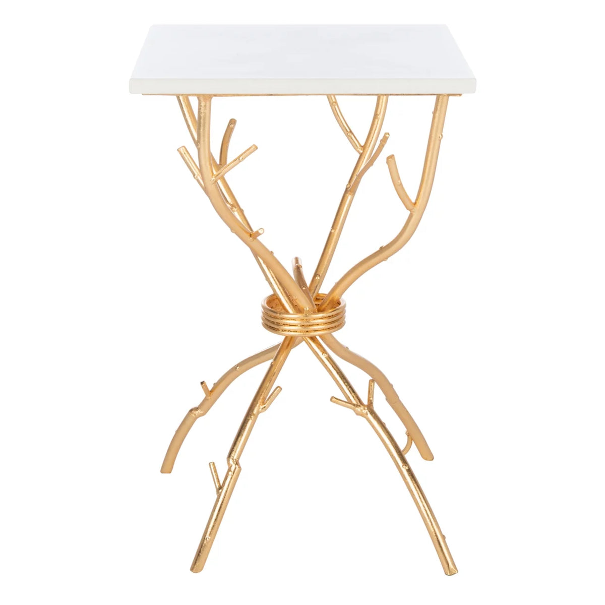 Marble Top Gold Accent Table J9474