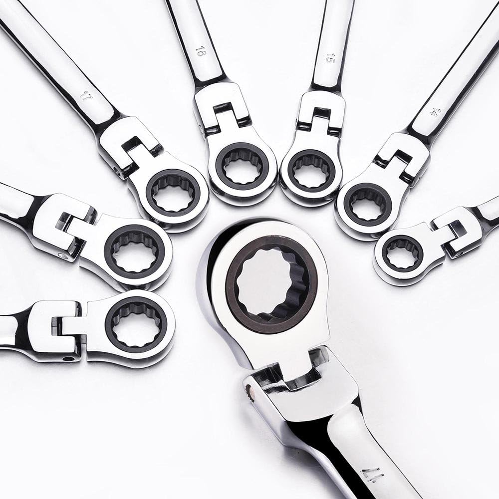 12pc Ratchet Spanner 8-19mm Metric Wrench Set T610