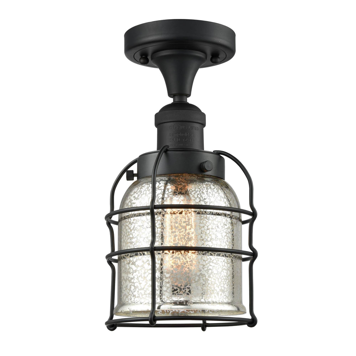 Small Bell Cage 1 Light Semi-Flush Mount C428