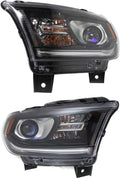 Pair Black Housing Headlight for Dodge Durango 2014 2015 S19929
