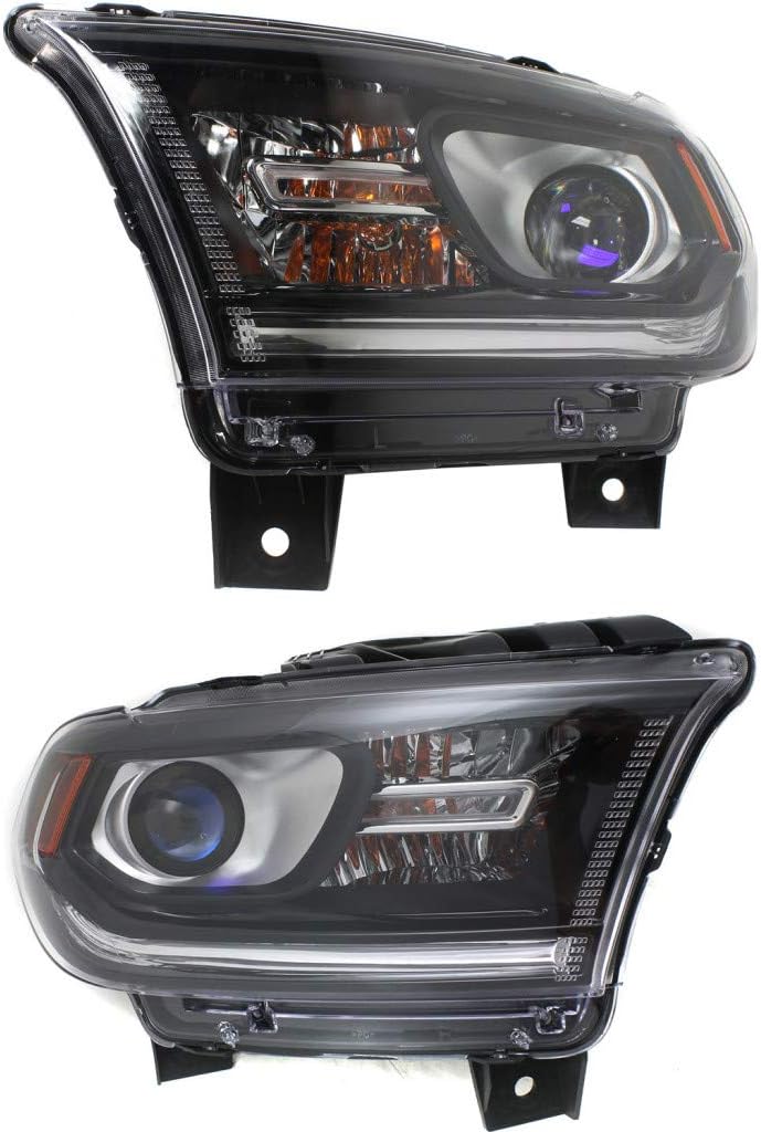Pair Black Housing Headlight for Dodge Durango 2014 2015 S19929