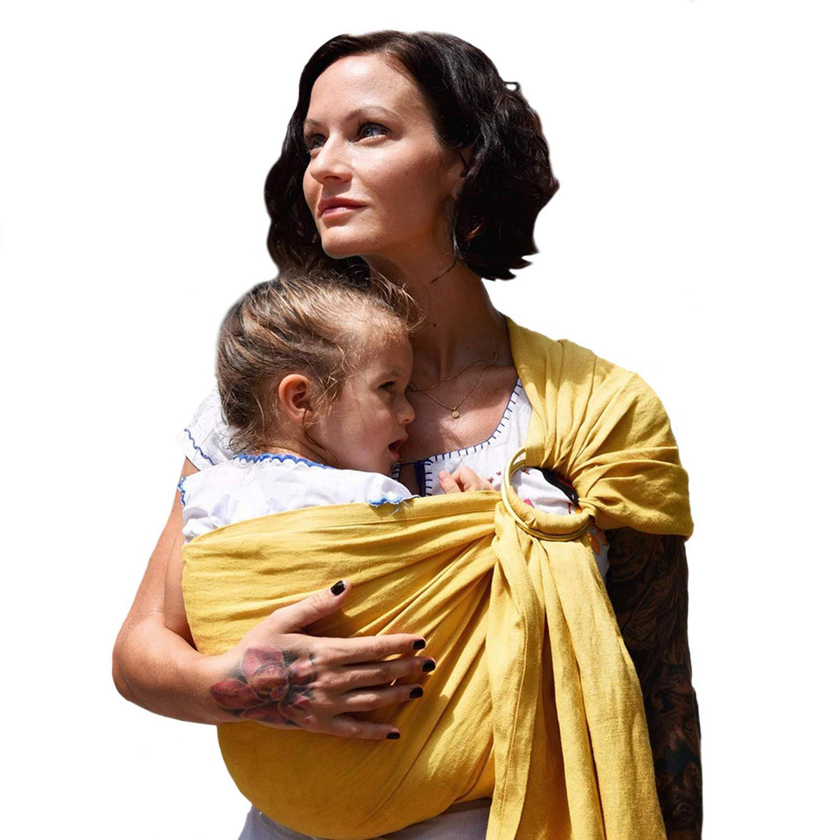 Extra-Soft Bamboo and Linen Fabric Lightweight Ring Sling Baby Carrier J45951