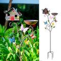 57" Metal Bird Houses with Pole and Stake I881210
