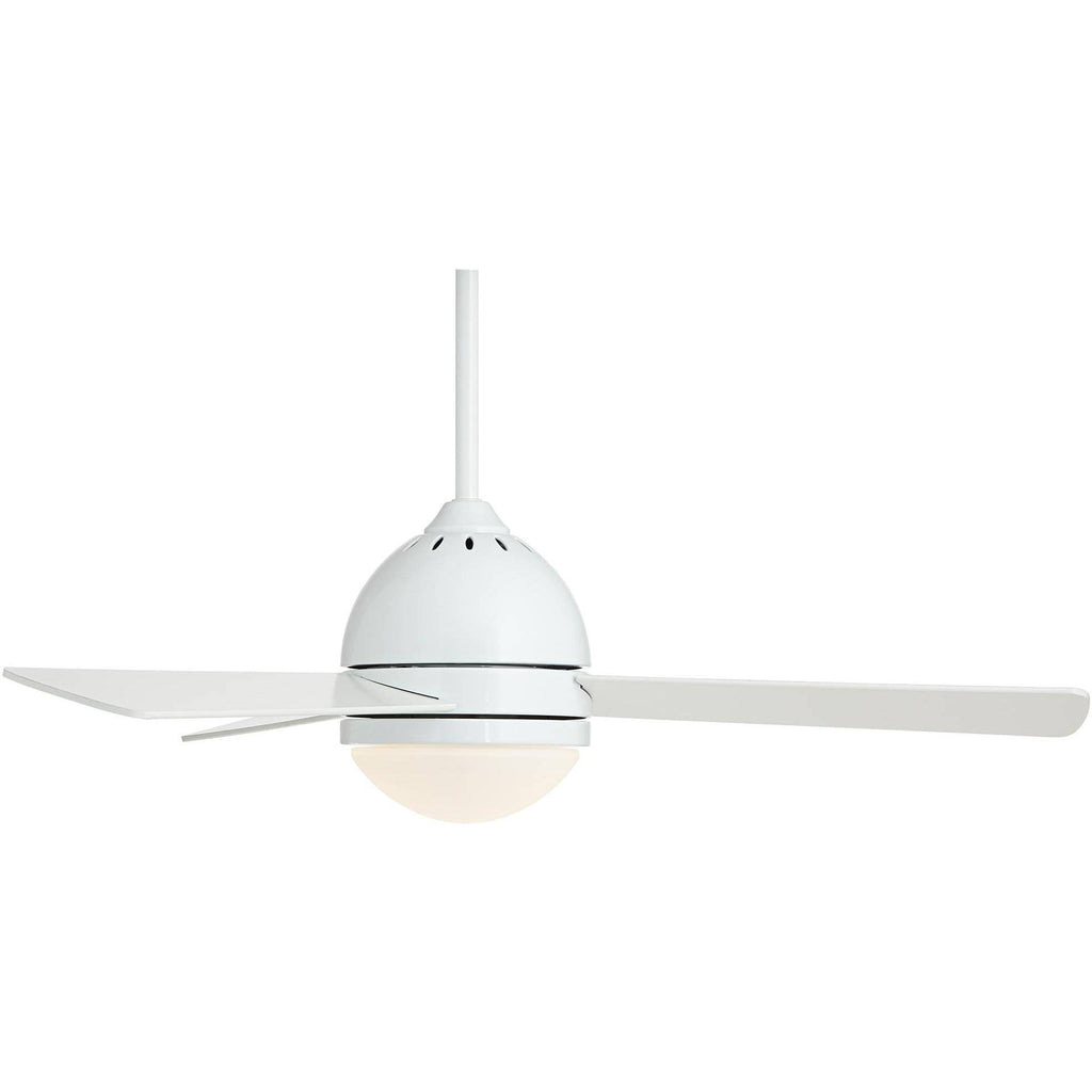 White Opal Frosted Glass LED Ceiling Fan with Light Remote Control G51769
