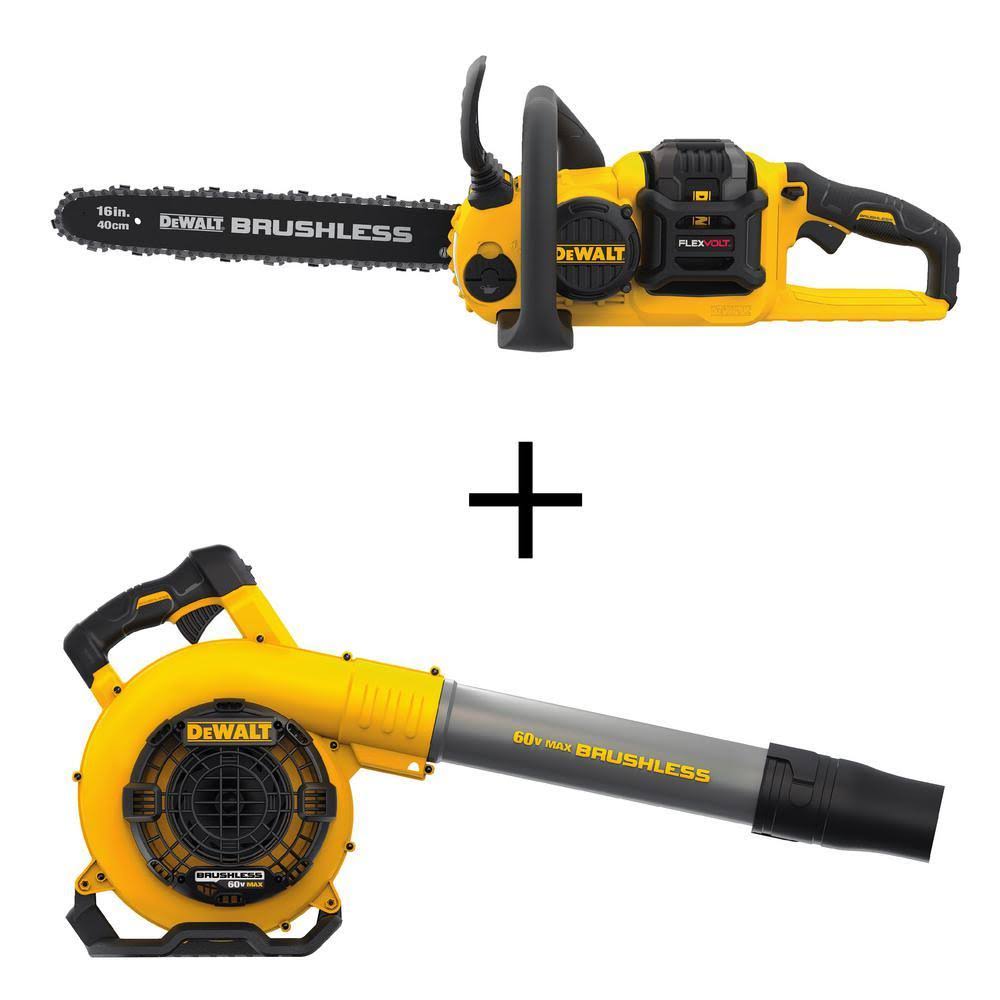 16 in. 60V Max Cordless Brushless Chainsaw with 3.0Ah Battery & Charger with Handheld Blower K515