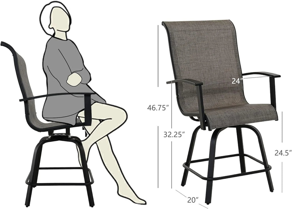 Outdoor Swivel Bar Chairs Set of 6 Q43511