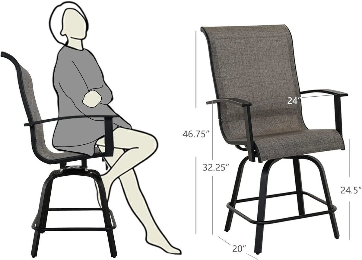 Outdoor Swivel Bar Chairs Set of 6 Q43511