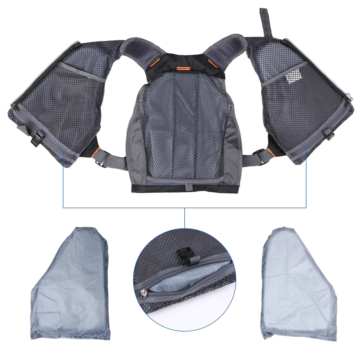 Outdoor Breathable Padded Fishing Life Jacket Swimming Sailing Waistcoat Utility Vest Floatation Device O557