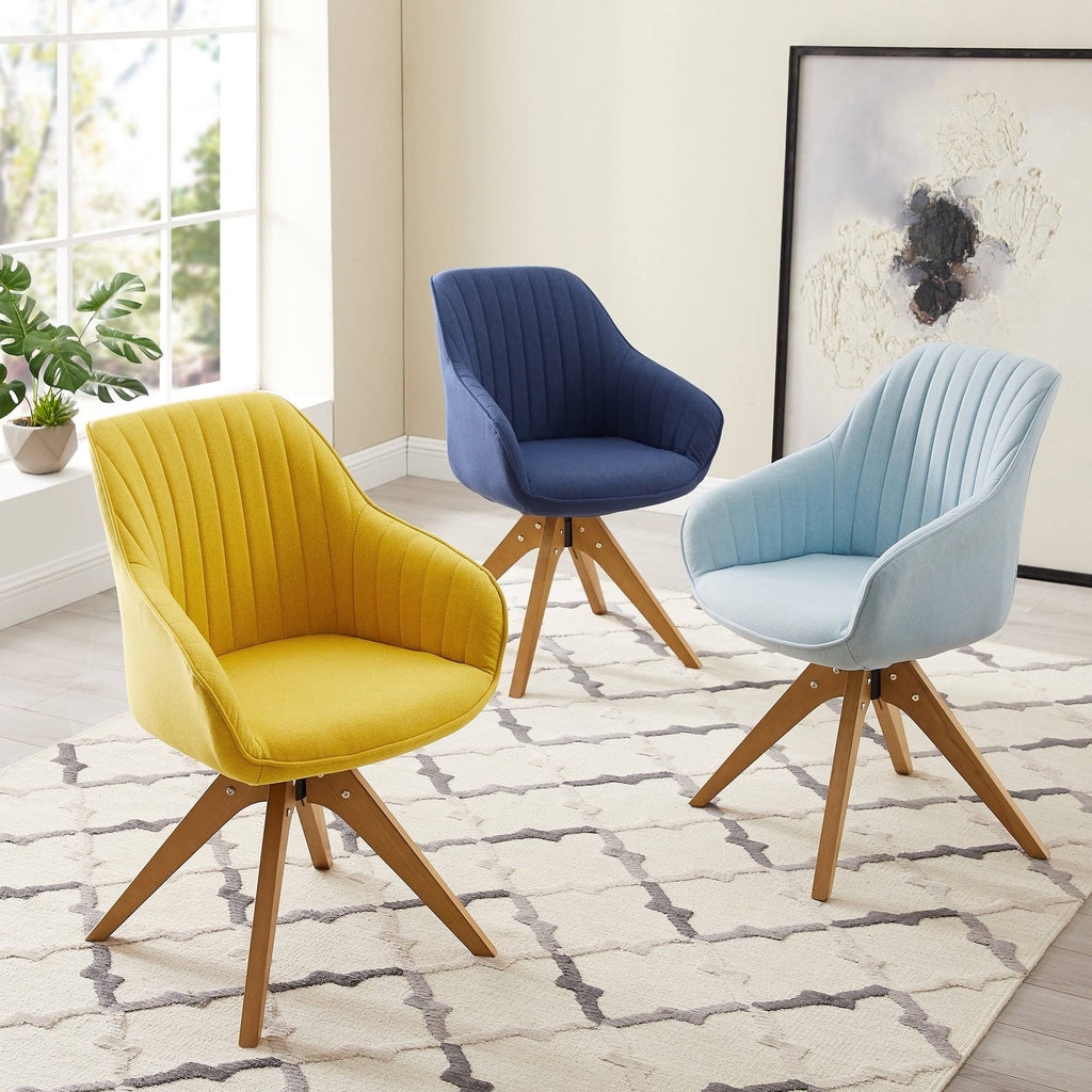 Swivel Office Accent Arm Chair with Wood Legs Y4681