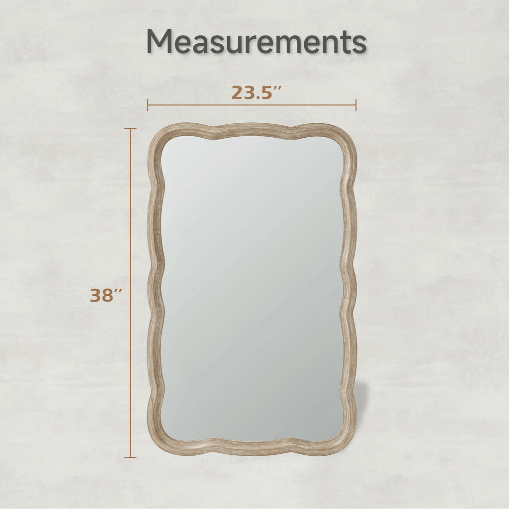 Curved Wood Frame Accent Mirror W849179
