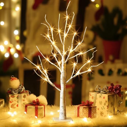 108 Led 8 Modes Lighted Birch Tree P565