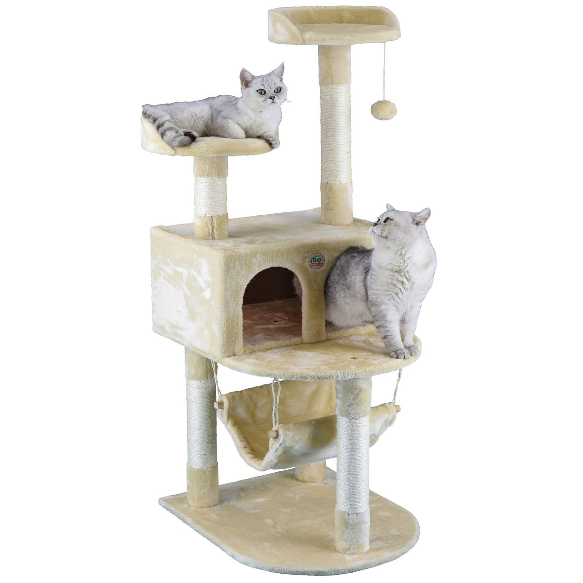 Beige 54 in. Cat Tree Condo Furniture P977919