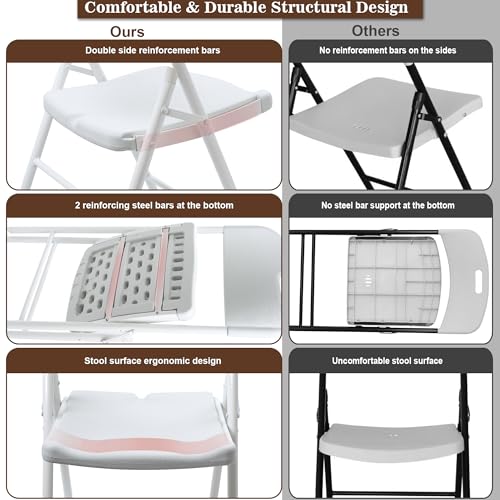6 Pack White Folding Chair 700 lb Weight Capacity V366