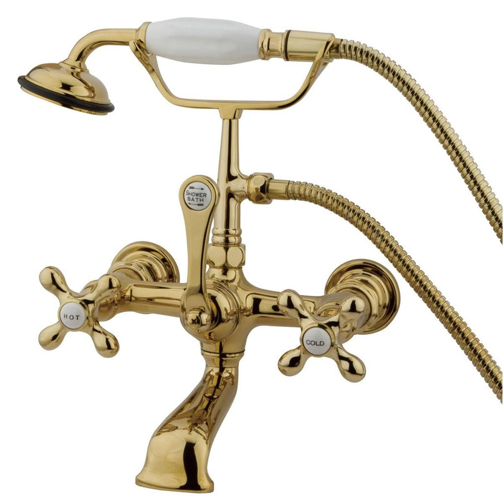 Vintage Satin Nickel Wall Mount Clawfoot Tub Filler with Hand Shower E805296
