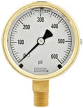 1/4 NPT Brass Case Gauge, Glycerin Filled P856457