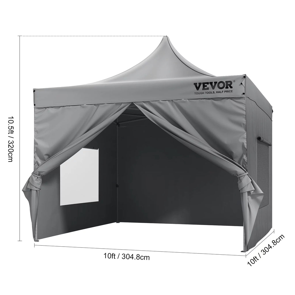10x10 FT Pop up Canopy Tent with Removable Sidewalls H200842