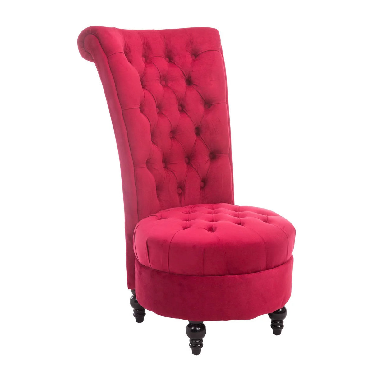 Retro High Back Armless Upholstered Tufted Accent Chair M194