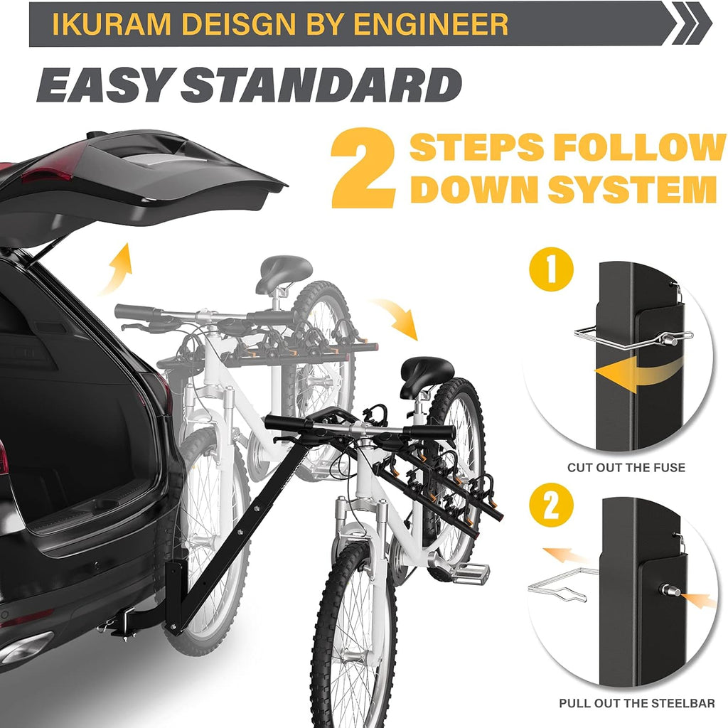 4 Bike Hitch Mount Foldable Bicycle Rack Q538972