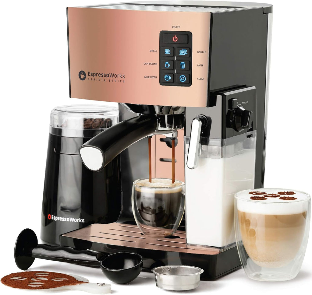 Blue 10 pc All-In-One Espresso Maker with Milk Steamer T3384