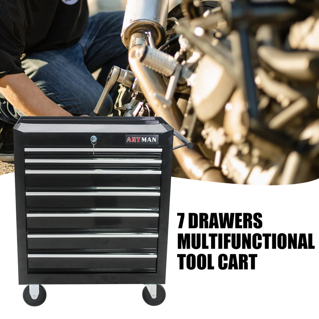 Blue 7 Drawer Rolling Tool Chest with Lock R65906