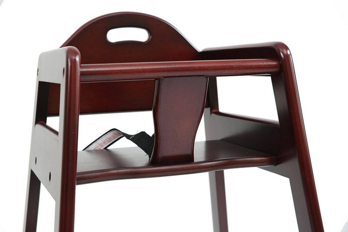 Cherry Brown Wooden High Chair with Safety Belt U811