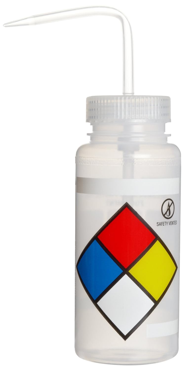 4-Color Wide-Mouth Wash Bottles, 500ml (16oz), Polyethylene, Pack of 4 Q86790